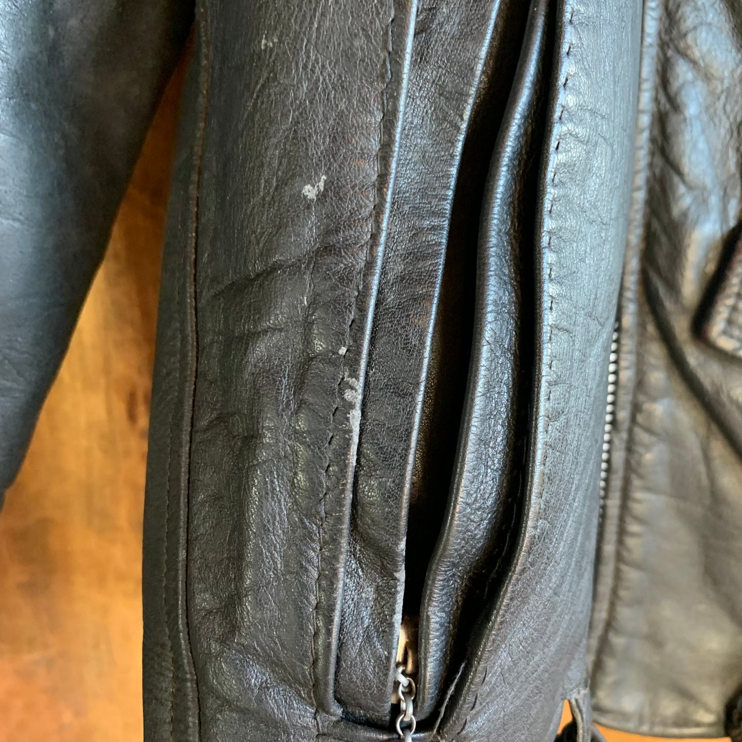 Tooled "B C" Leather & Textile Purse