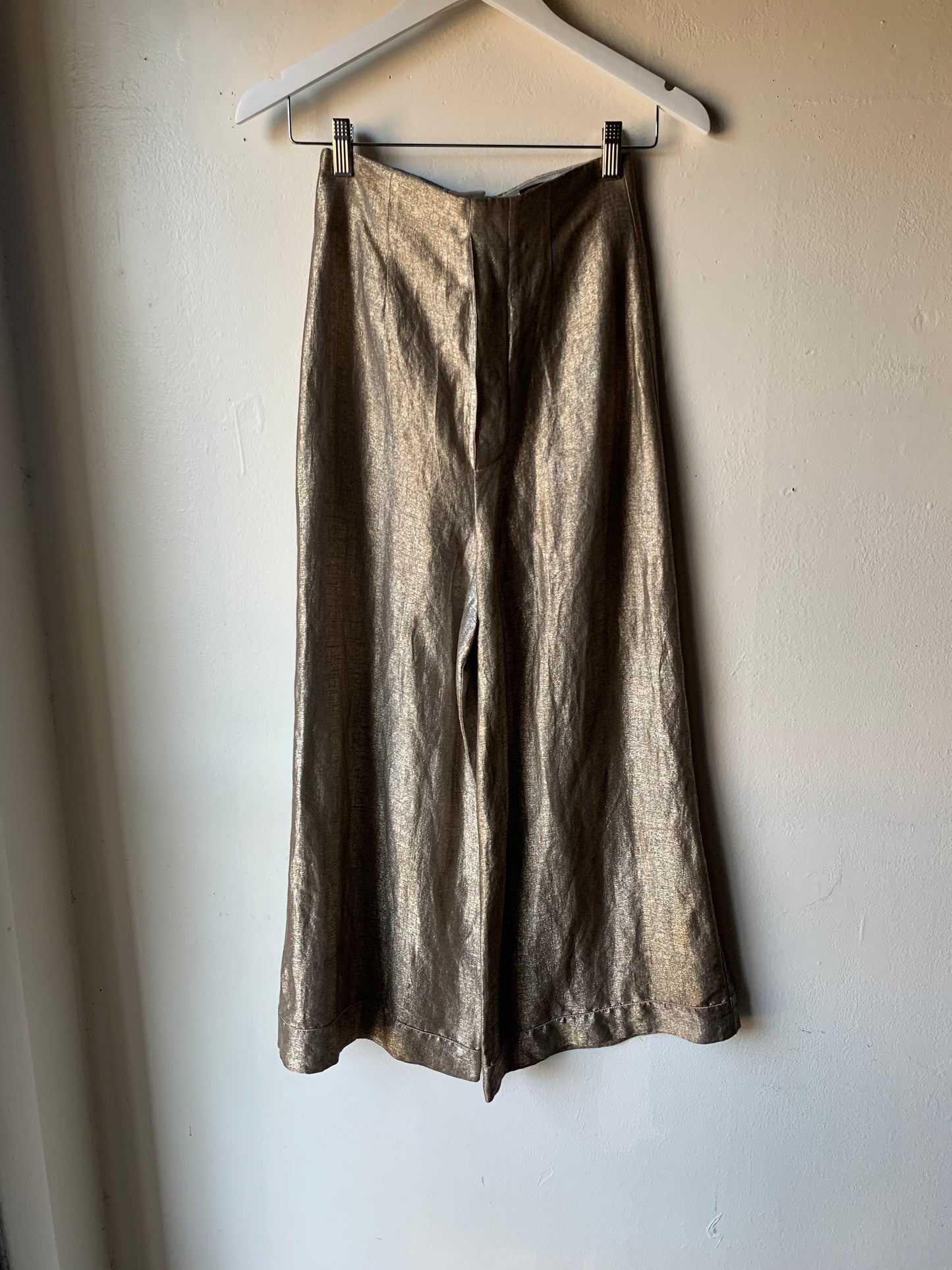 Shimmery Champagne Gold Marc Jacobs Wide Leg Pants (24”)