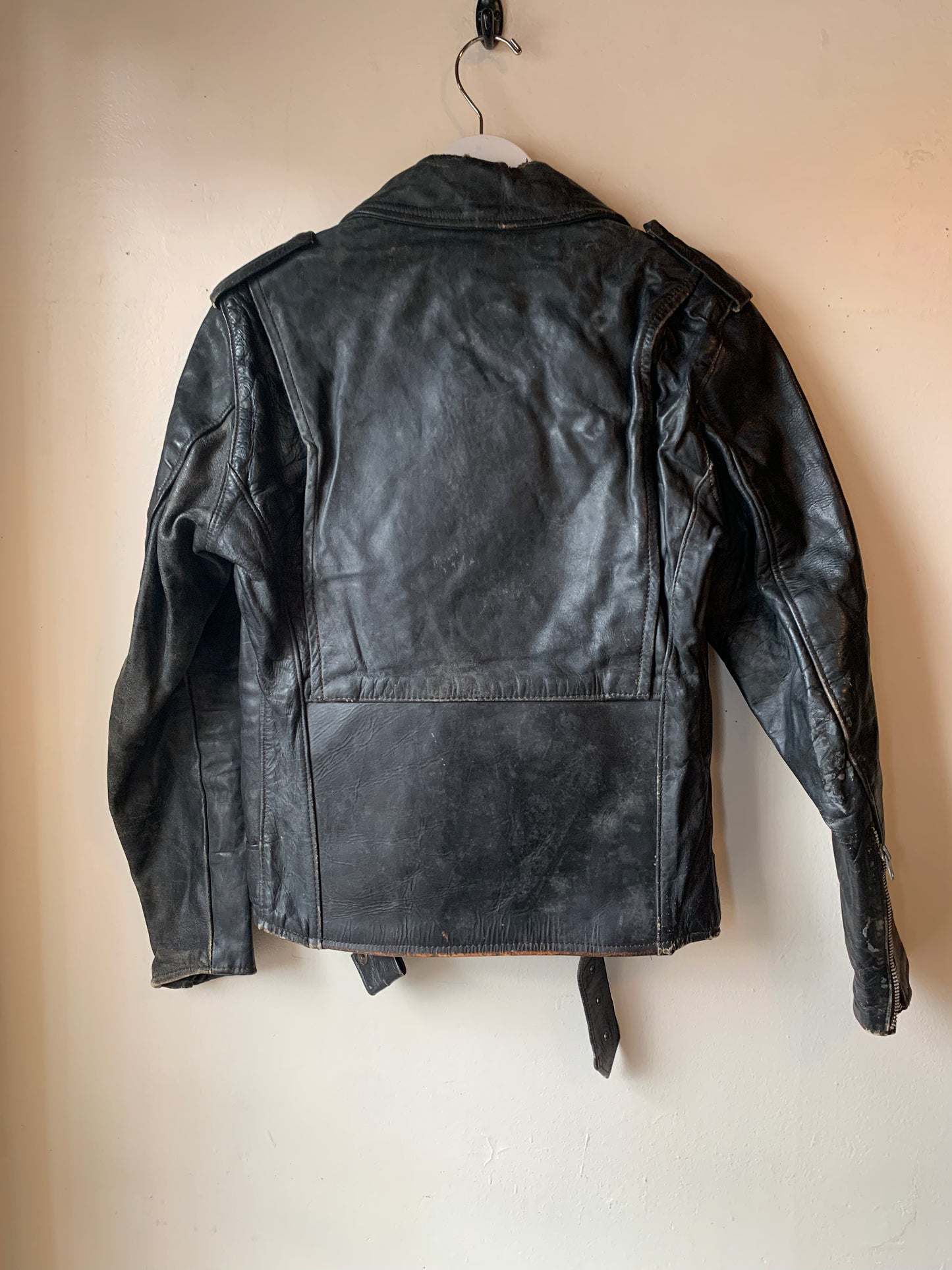 Beat 1960s Brooks Leather Moto Jacket (S/M)