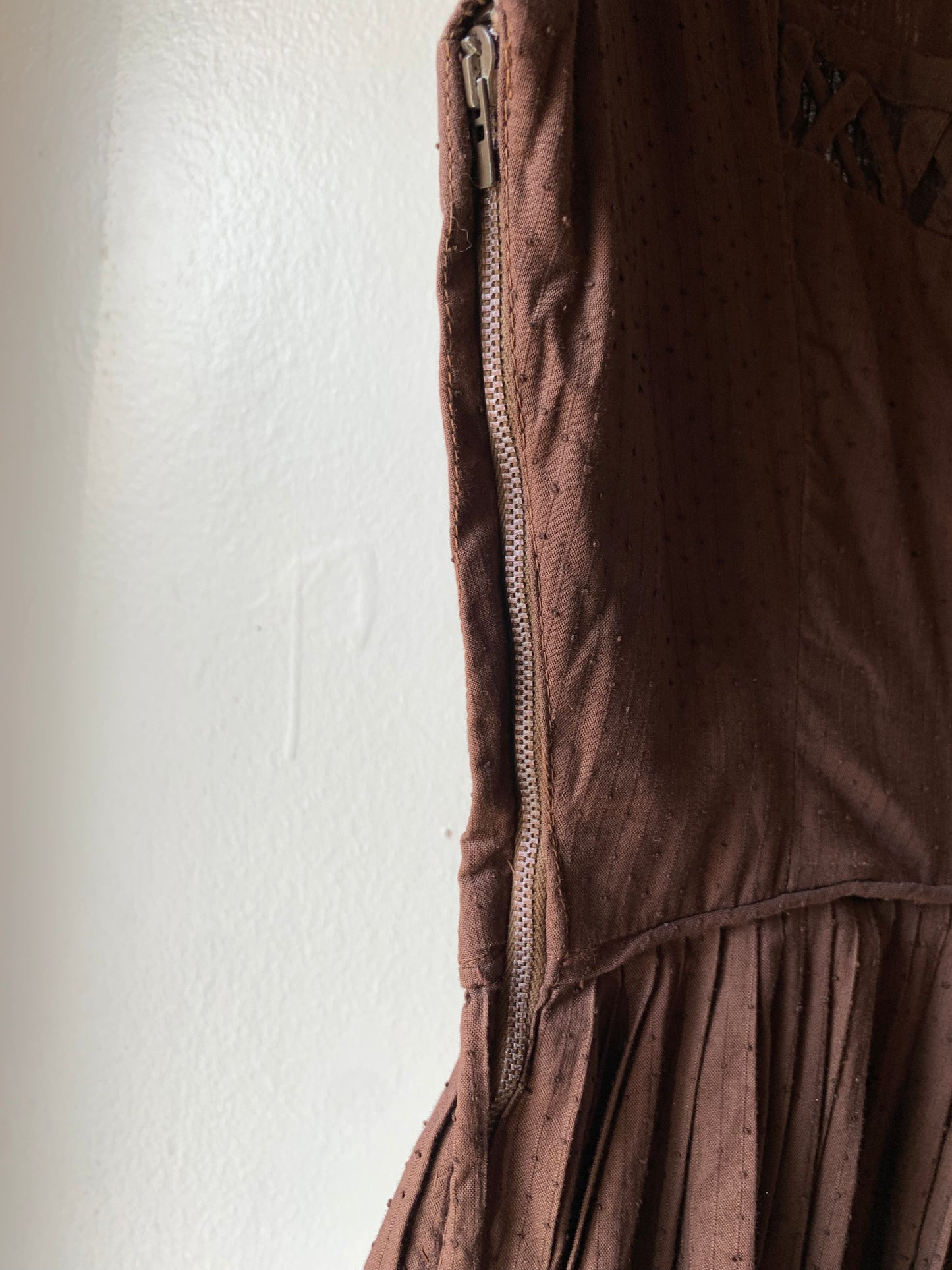 1950s Chocolate Brown Square Dance Dress (XS)