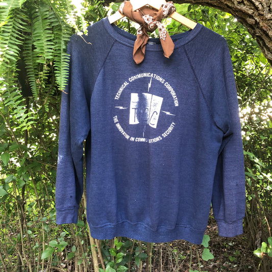 Vintage Navy Blue Technical Communications Corp. Sweatshirt (L)