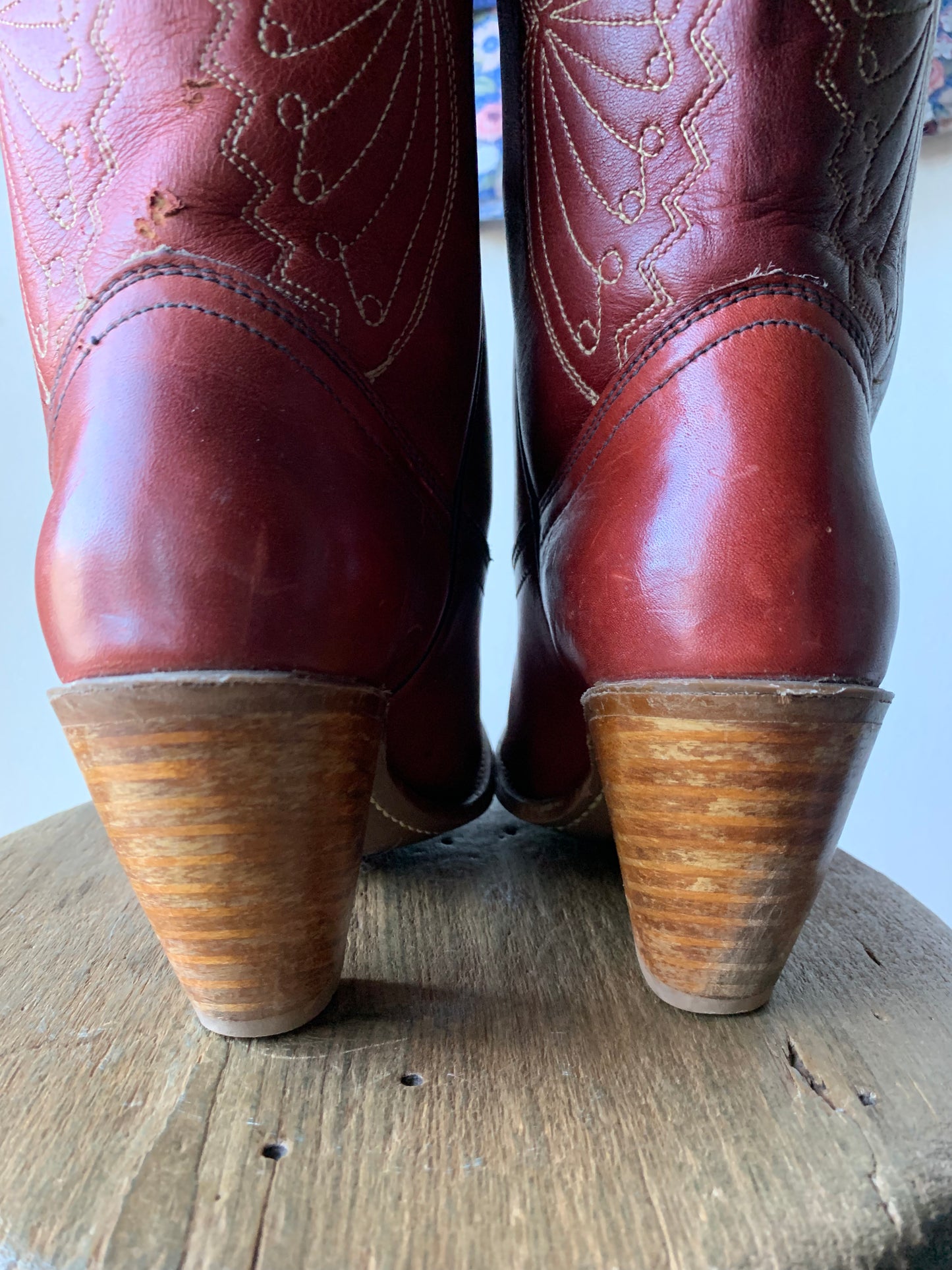 1970s Miss Capezio Brown Butterfly Boots women's 5