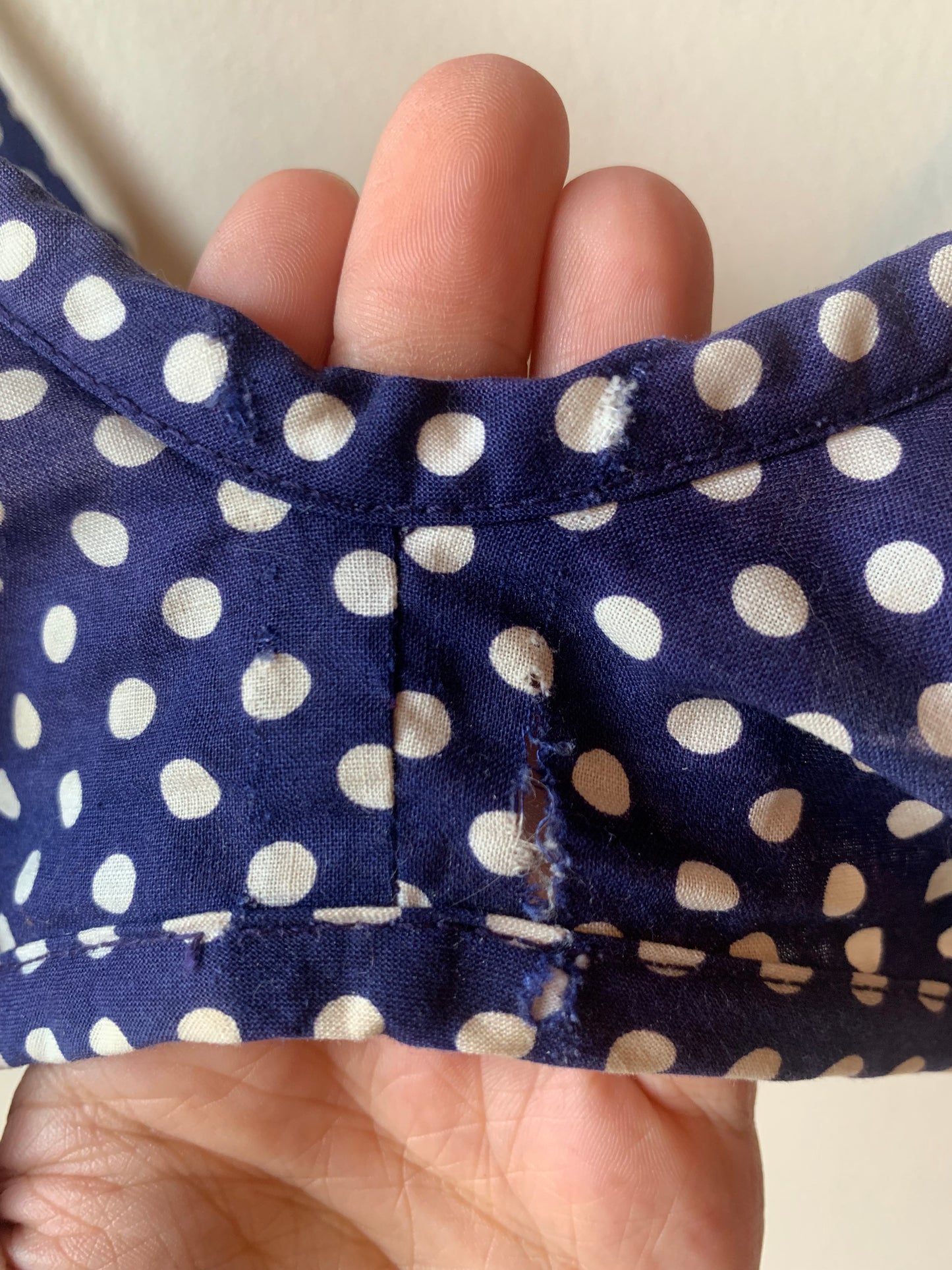 Vtg. Blue Polkadot Swimsuit (S/M)