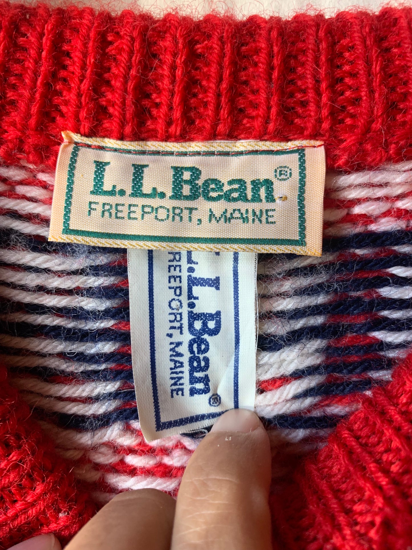 Vintage Red LL Bean Knit Sweater