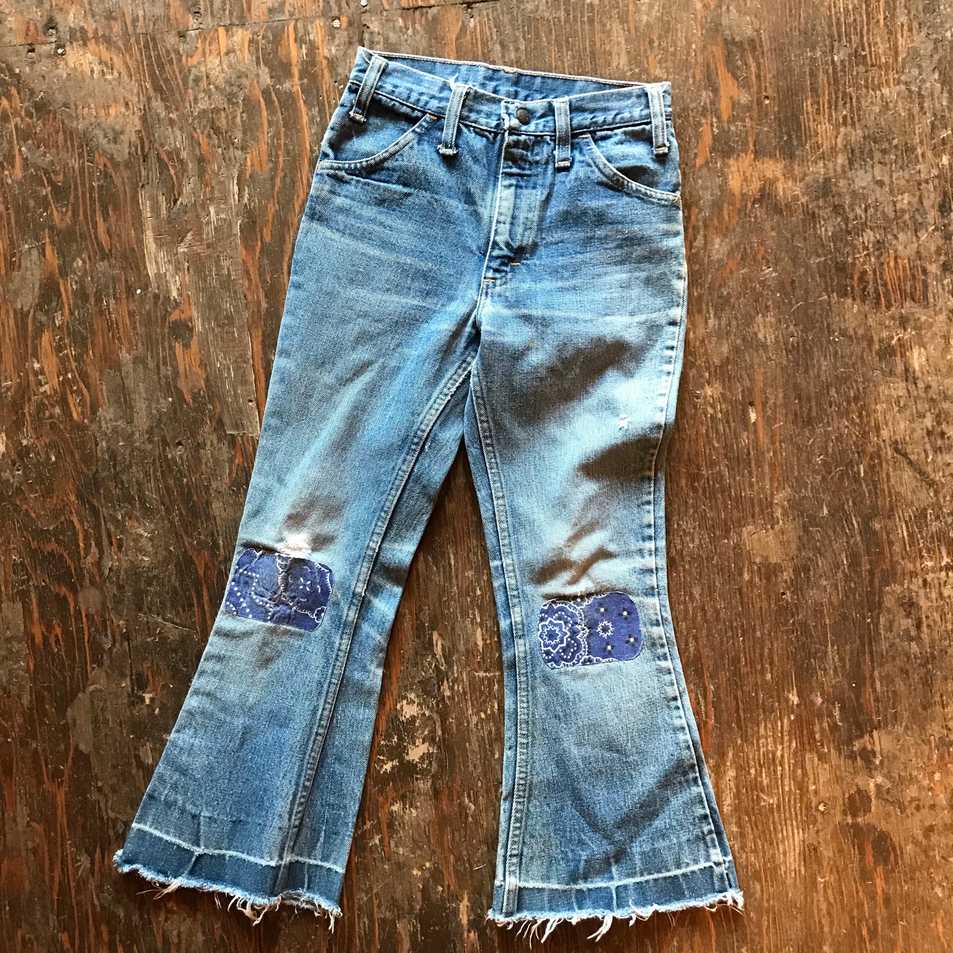 Patchwork Bell Bottom Jeans With Patches Kid's Patchwork Jeans