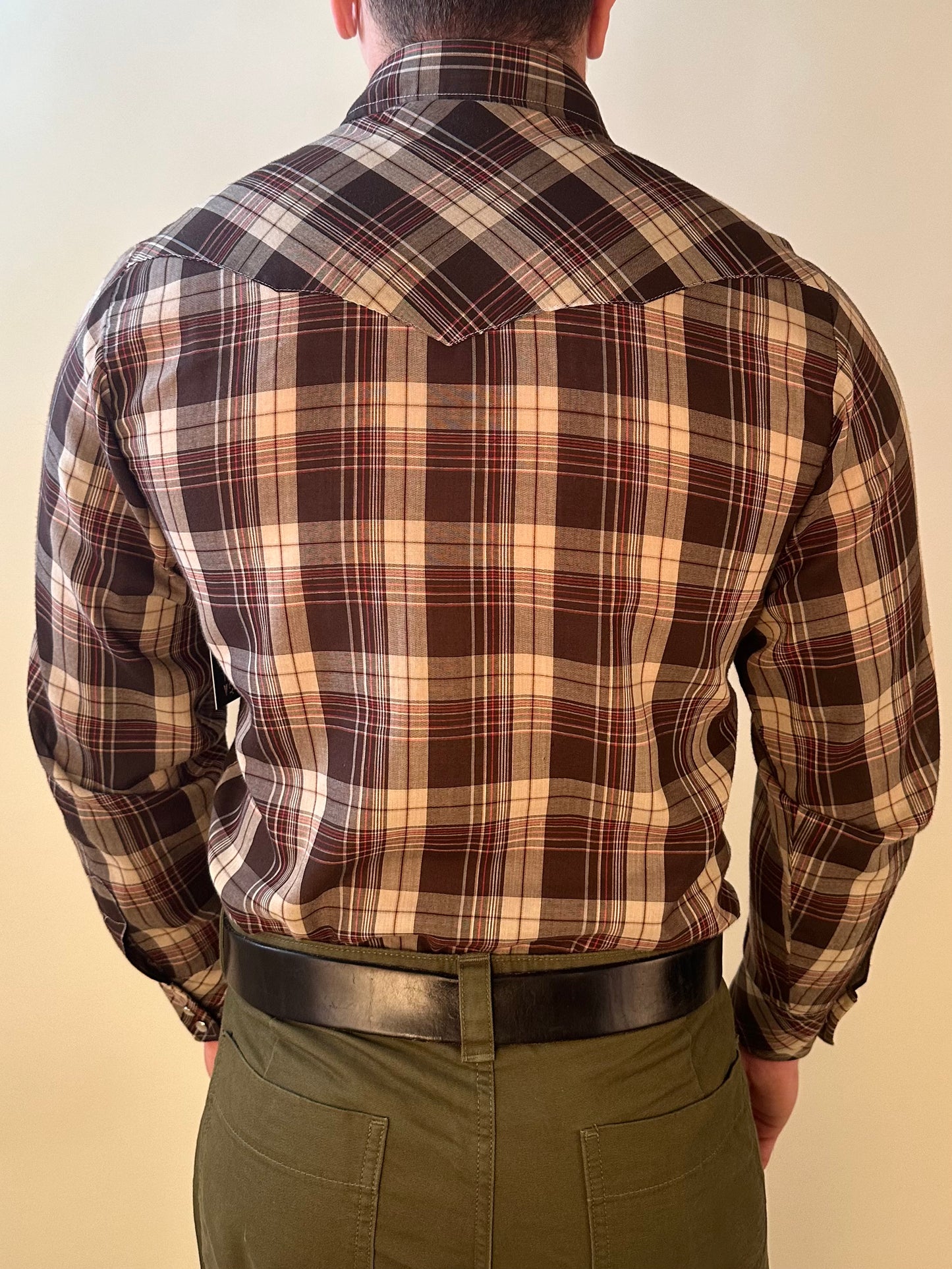 Vintage Brown Champion Western Plaid Pearl Snao Shirt