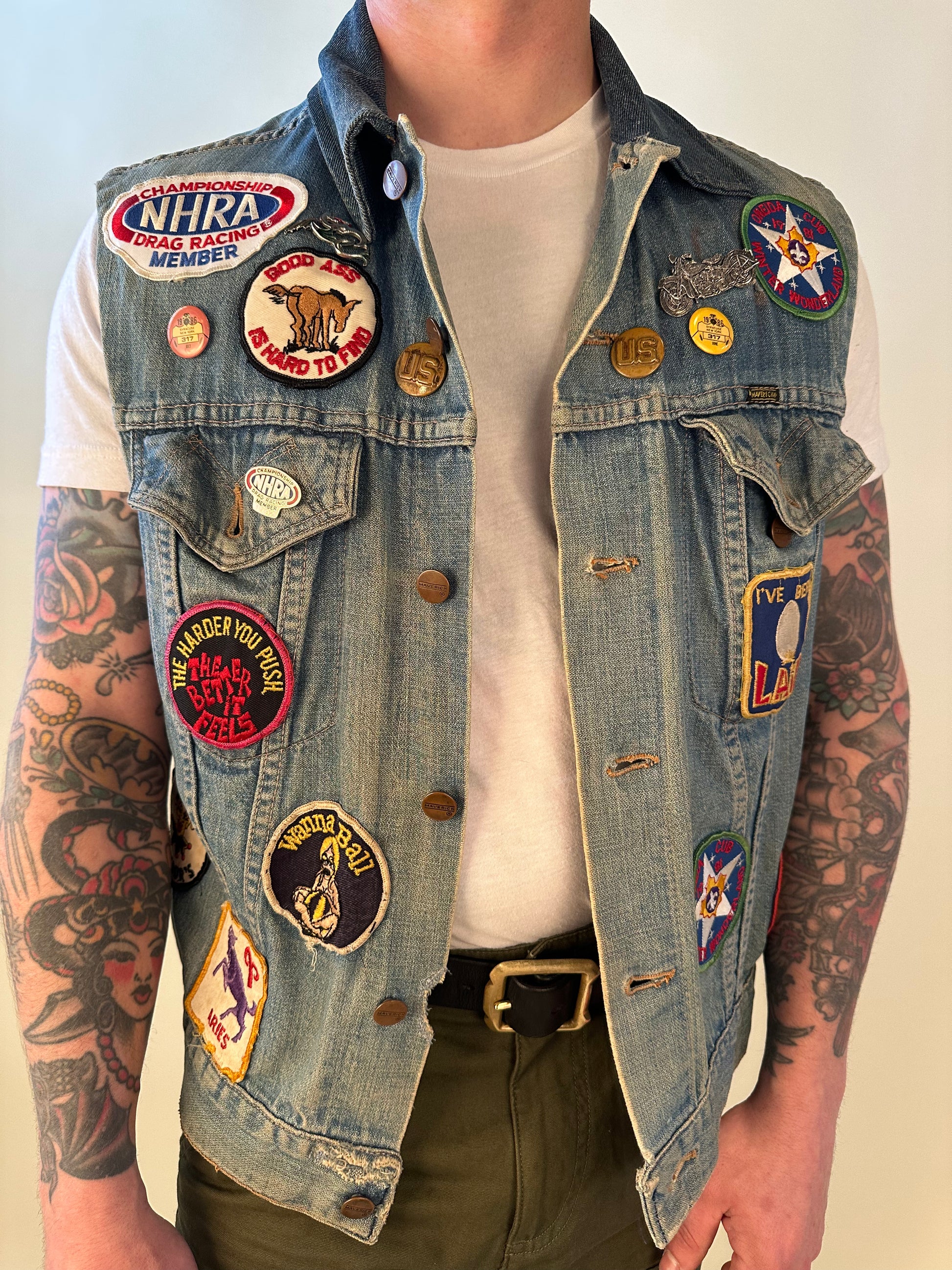 Maverick Custom Patched Denim Vest – High Class Hillbilly