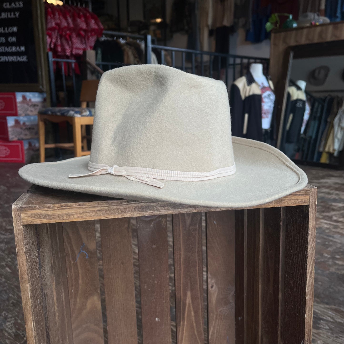 Cream J Hats Felt Western Hat